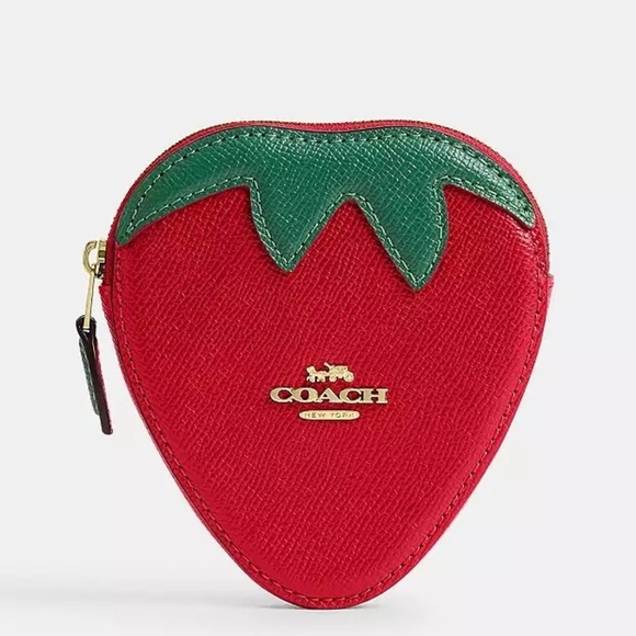 Coach NWT Strawberry Coin Case - Picture 1 of 8